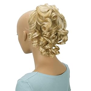 CAISHA Jumbo Hairpiece Scrunchy Updo Voluminous Curly Messy Bun Blond Mix G7L