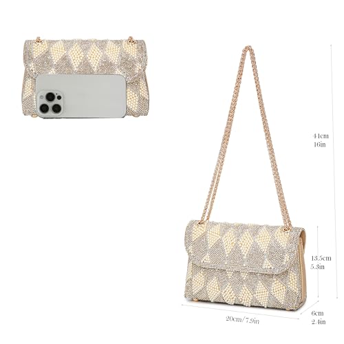 Image of BBTT.ful Pearls and Rhinestones Women's Evening Handbags Shoulder Bags Crossbody Bags for Women Clutch Purse with Chain