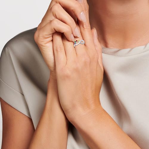 ORFAN Personalized Sterling Silver Infinity Mothers Rings with 1-6 Simulated Birthstones Family Rings for Mother Grandmother Custom Christmas Gift for Mother3