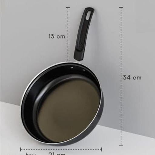 Image of 5 Piece Non Stick Cookware Set Kadai Frypan Saucepan Cast Iron Kitchen Gas Induction Compatible Durable Use Set Black Free Size
