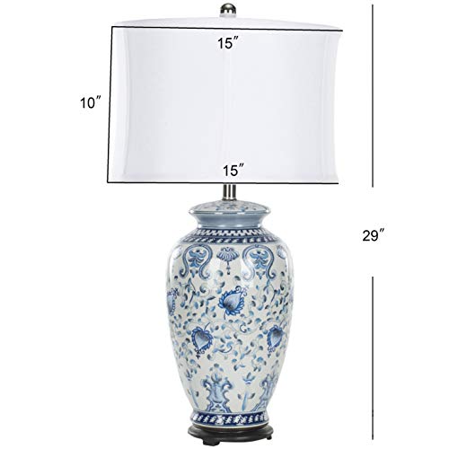 Lámpara de mesa SAFAVIEH azul y blanco 29 pulgadas miniatura 4