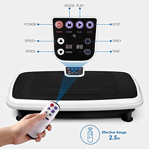 INTEY Vibration Plate Exercise Machine, 6 in 1 Multifunction Vibration Fitness Platform, Quiet Non Slip, 20 Speed Levels Equivalent to 99 Speed Levels