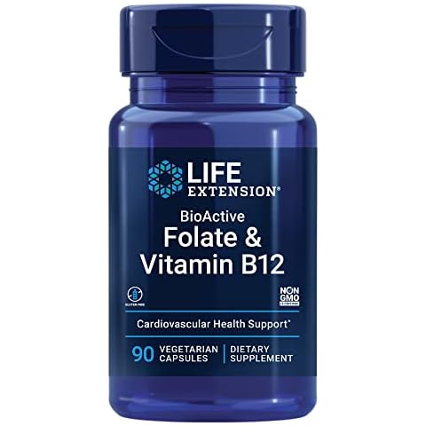 Life Extension BioActive Folate & Vitamin B12 Capsules Cover