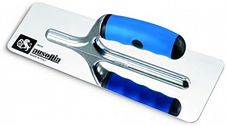 AUSONIAStucco tattoo with highly polished finish and trapezoidal stainless steel blade with rounded edges 20 x 08, bi-material rubber handle