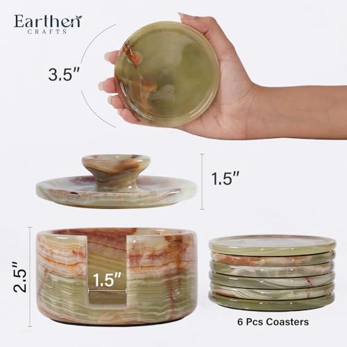 Dessous de verre en marbre d'onyx vert, cadeau de créateur idéal