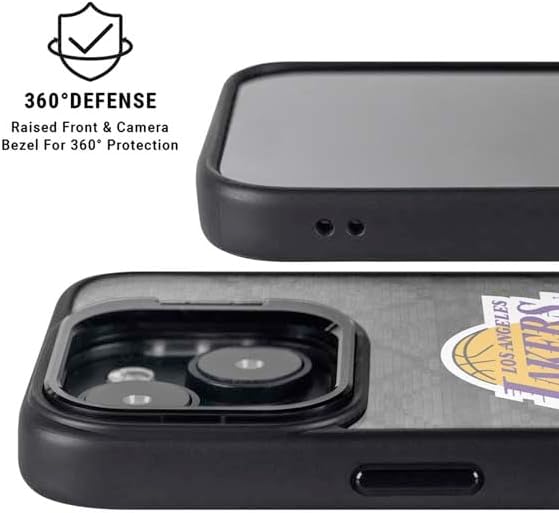 Skinit Kickstand Phone Case Compatible with iPhone 14 - Officially Licensed NBA Los Angeles Lakers Dark Rust Design