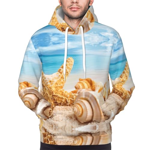 Sweat à capuche polaire homme pull chaud imprimé marine avec cordon de serrage - 5