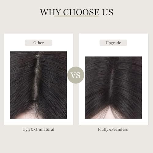 Aimeolyn Hair Toppers for Women Real Human Hair,Hairs Toppers for Women No Bangs Top Hairs Extensions/Pieces for Thinning Haisr