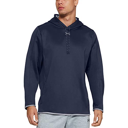 Under Armour Men's Double Threat Armour Fleece Hoodie , Midnight Navy (410)/Steel , XX-Large Tall