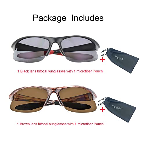 Ysorrisox 2 Pairs Bifocal Sunglasses For Men And Women,Sport Wrap Around Unisex Uv Protection Readers Glasses thumb #4
