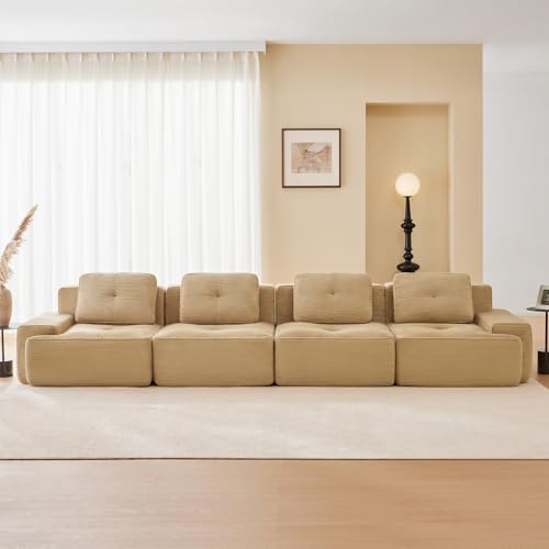 Image of Corduroy Modular Sectional Sofa, Oversized Cloud Couches for Living Room