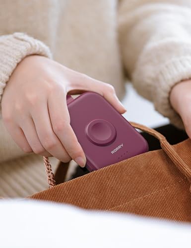 Image of RORRY CharmGo Portable Charger, 5000mAh Portable Charger Power Bank with Built-in Cables, Travel Keychain Battery Pack for Apple Watch and iPhone Air /17 /16 /15 /14 /13 /12, Burgundy