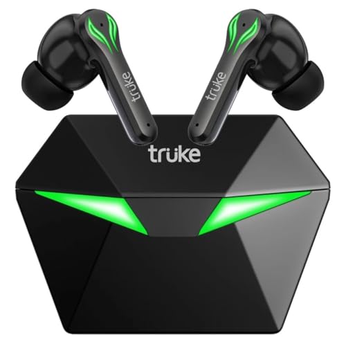 truke Buds BTG 1 True Gaming Earbuds with Environmental Noise Cancellation (ENC) & Quad MEMS Mic for Clear Calls, 13mm Titanium Driver, 48H Playtime, Fast Charging, True Gaming Mode, AAC Codec, IPX4
