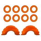 MUQIDA 10PCS D Ring Shackle Isolators Washers Kit, 3/4' Towing Shackle Cover with 8 Rubber Washers, Soft D-Ring Isolators Washers Protect Bumper & Reduce Rattling, Car Accessories (Orange)