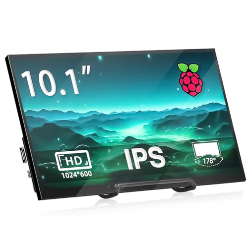Image of HAMTYSAN Raspberry Pi Screen 10.1'' HDMI Monitor 1024x600 IPS LCD Display 16:9 Laptop External Monitor for Raspberry Pi 5 /4 /3 Win 11 /10 /8 /7, Non-Touch, Free-Driver