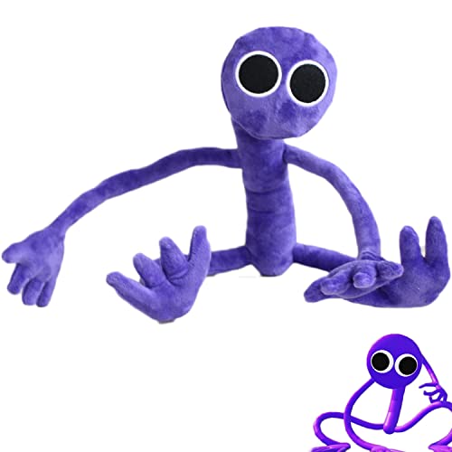 ADSQ Rainbow Friends Plüsch, Rainbow Friends Plüschpuppen, Rainbow Friends Horrorspiel Gefüllte Puppe, Weiches Wurfkissen, for Birthday Gift for Game Fans Girls Boys Rainbow Friends, Purple Cover