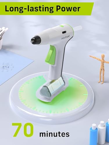 Image of Narbell 12V Full Size Hot Glue Gun Cordless with 15 Glue Sticks | 15s Preheating, Anti-Drip & Auto Shut-Off, 2Ah Rechargeable Battery, Ideal for DIY School Crafts Home Repairs & Gift