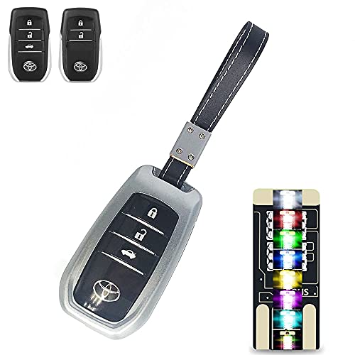 トヨタ キーケース 合金 トヨタ スマートキーケース キーホルダー トヨタキーカバー 新型 ハリアー キーホルダー2個 80系 ハイラックス GUN125 ランドクルーザー200系 ヤリス ミライ MARK 専用 2/3ボタン(グレー)