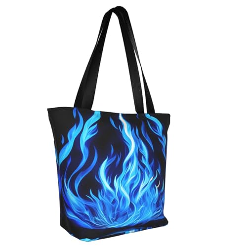 Indigo Flame print Print Lightweight Shoulder Bag Summer Outings Tote Bags Travel Hiking Work Casual Use2