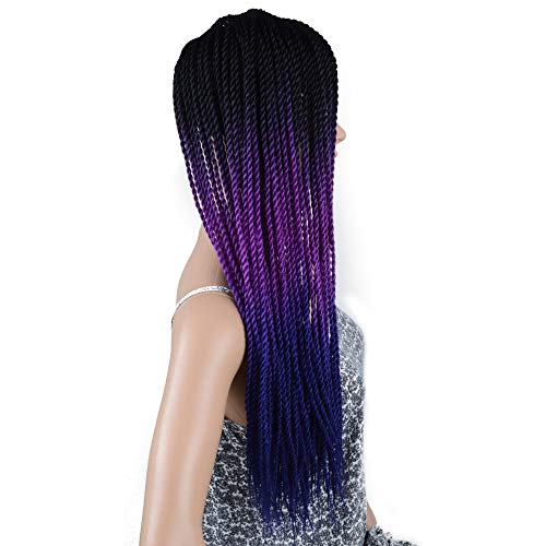 Synthetic Senegalese Twist Crochet Braids Hair 3Packs 24Inch (60CM) Kanekalon Ombre Braiding Hair Extensions