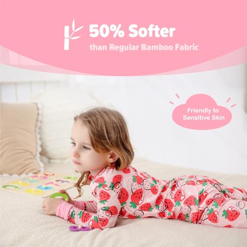 Image of Kids 2-Piece Soft Bamboo Viscose Clothing Set, Long Sleeve Top & Pants, Everyday Outfit for Toddler Boys & Girls
