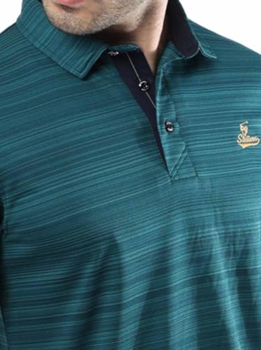 Image of STELLERS Men's Polo T-Shirt | Barcode Weave | Wrinkle Free | Soft and Feather Touch | Arid Play | Regular Fit