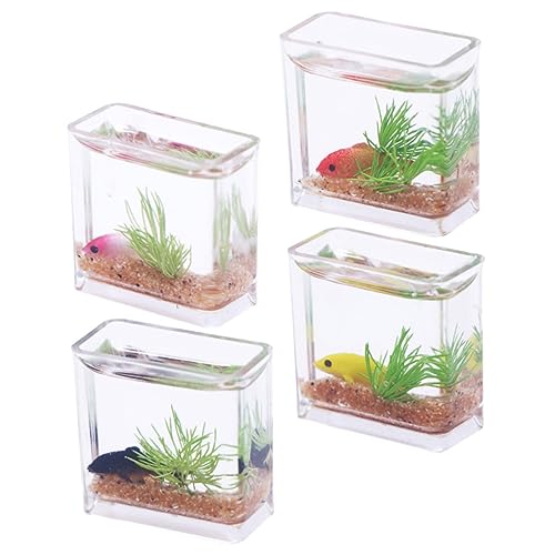 JUMPLAWN 4Piezas Pecera de Miniatura Adorno para Decoración Unidades para Paisajismo y Casas