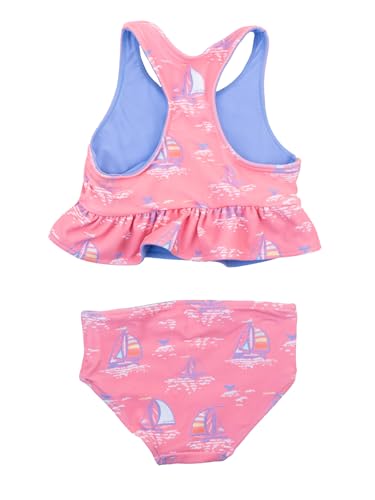 Image of RuffleButts Baby /Toddler Girls UPF50+ Sun Protected Reversible Peplum 2 Piece Sleeveless Tankini