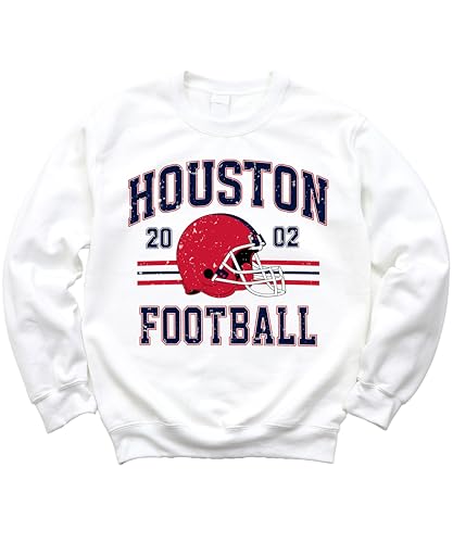 Olive Loves Apple Vintage Houston 2002 Football Sweatshirt for Men Women and Kids Red and Blue Pullover