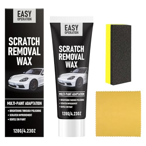 Eliminador de Rayones para Pintura de Coche - Incluye Esponja y Paño de 120g | Eliminadora de Arañazos y Pasta de Pulir,para Viajes por Carretera, Conducción Diaria, Talleres,