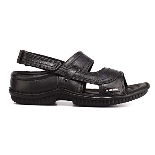 Image of Red Chief Men's Leather Sandals - Premium Tan Outdoor Chappal | Stylish, Durable & Comfortable Slip-On Footwear