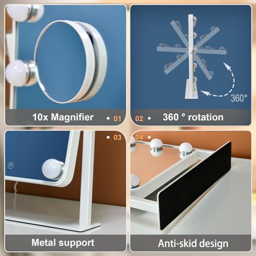 Hollywood Makeup Mirror with Lights and 10X Magnification