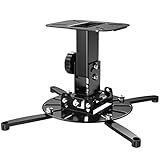 GIBBON MOUNTS プロジェクター天井吊り 360度回転可能 前後左右±30°調節可能 黑い ユニバーサル シーリング プロジェクター 吊り金具 耐荷重15KG プロジェクター スタンド ブラック