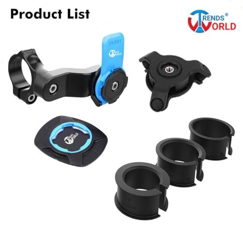 Image of Trends World MobiLock Bike Mobile Phone Holder with [Strong Adhesive Adapter + Vibration Dampener] Motorcycle Phone Mount (Handlebar-Blue)