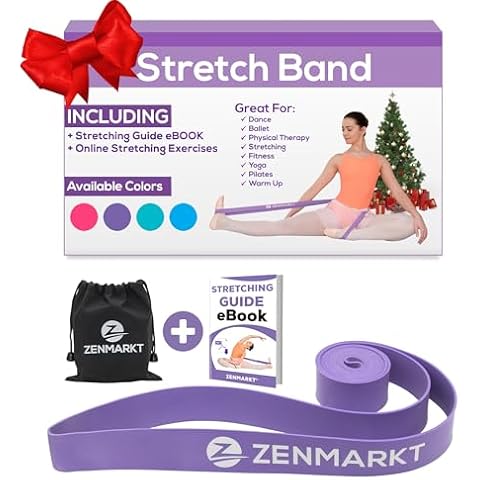Zenmarkt Stretch Bands for Flexibility and Strength - Ballet Stretch Bands Ideal to Have as Dance Equipment in Every Competition - Suitable for Gymnastics, Cheerleading, and Pilates Training(Purple) Cover