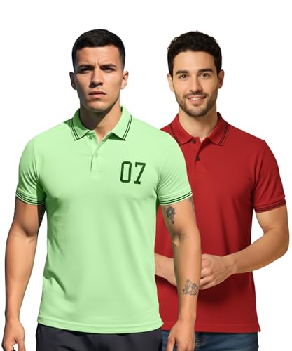 Image of INKKR Men's Soild Half Sleeve Polo T-Shirt Combo