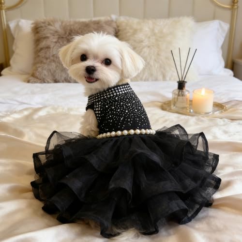 Vestido de encaje para perro talla XL negro miniatura 4