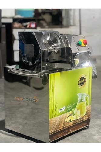 Image of newbasics Mahabali Premium Sugarcane Juice Machine, 2HP Electric Heavy Duty, 200Kg /Hr Capacity, Stainless Steel Triple Roller, 1500 Watts