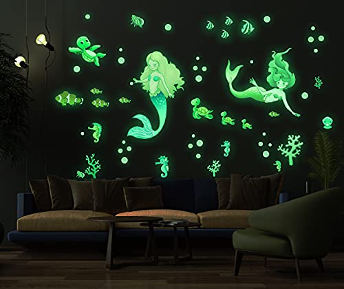 Vinilos Decorativos Luminiscentes Sirena y Tortuga MESU miniatura 6