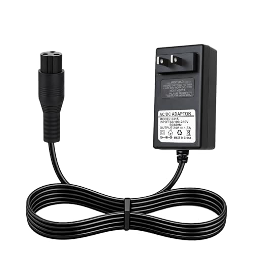 24V Charger 3-Prong Plug Power Adapter 6.6FT AC Replacement Charger Cord