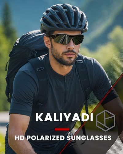 Image of KALIYADI Sports Sunglasses Polarized Sunglasses-Men: Mens Sunglasses with UV400 for Golf Running Fishing