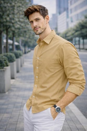 Image of Ben Martin Shirt for Men | Regular Casual Shirts for Mens' | Men's Casual Shirt's Slim Fit | Full Sleeve Cotton Shirts for Men's | Solid Shirt's for Mens Stylish | Formal & Casual Office Wear Shirts