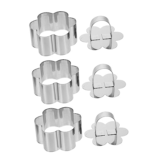 COLLBATH 3sets Stainless Steel Cake Mousse Molds Plum Baking Accessories for Home and Easy to and