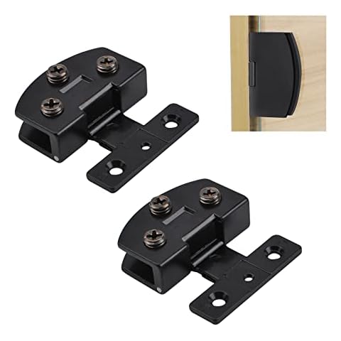 UFURMATE Door Hinge, 2Pcs Unilateral Adjustable Glass Door Clamp Hinges Zinc Alloy Side-Mount Pivot Hinges 90 Degree Black Clip Hinge Replacement Parts for 5-8mm Frameless Glass Cabinet Door Cover
