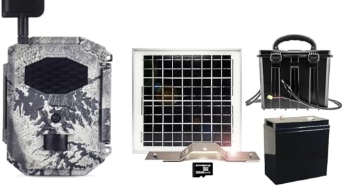 Spartan GoCam 2 LTE V Verizon Carrier Video Photo Blackout Infrared IR Trail Security Game Camera Gray Camo with 12 Battery Box, Battery, 10W 15