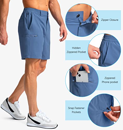 Image of Pinkbomb Men's Golf Shorts with 6 Pockets Stretch Quick Dry Hiking Work Dress Shorts for Men
