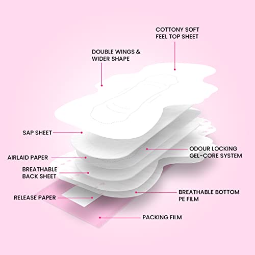 Image of everteen Sanitary Napkins for Women (98 Pads), Combo Offer Pack Buy 80 Pads Get 18 Pads, Cottony Soft Rash Free Sanitary Pads for Heavy Flow with Neem and Safflower