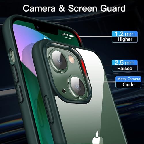 Image of mobistyle Designed for iPhone 15 Plus | Enhanced Metal Camera Guard | Phone Back Cover Case for iPhone 15 Plus (Green)
