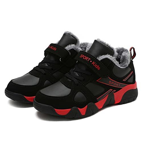 Eliogn Boys Winter Sneakers Faux Fur Ankle Booties Unisex Kids Warm High Top Traines Sport Shoes (Big Kid/Little Kid)2