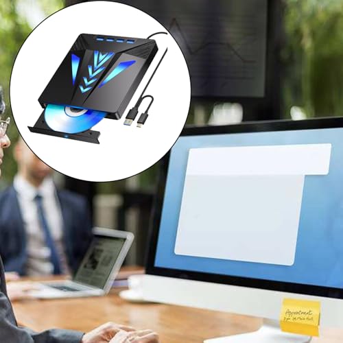 Graveur CD DVD externe portable USB 3.0 de type C avec hub multi-port haute vitesse